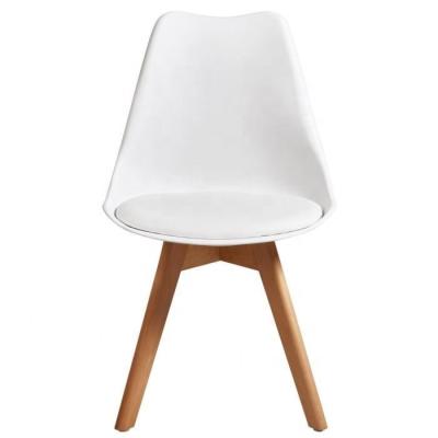 China Modern PU Branco tulip Silla Cross Crew Poliuretano Silla Rysto Tapizado PU for sale