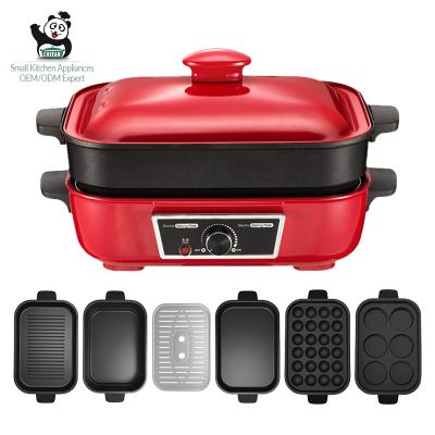 China Household BBQ Grill Takoyaki Oven Network Red Hot Pot Electric Barbecue Machine Built-in Household Multifunctional Cooking Pot for sale