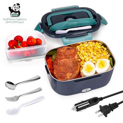 China Outdoor in stock OEM/ODM 220v 40w stainless steel food warmer heater 1.5l portable electric lunch box for car and home for sale