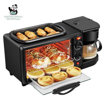 China Hot Selling Hotel 3 in 1 Multifunctional Electric Household Coffee Maker Panini Waffle Cake Bread Breakfast Machine for sale