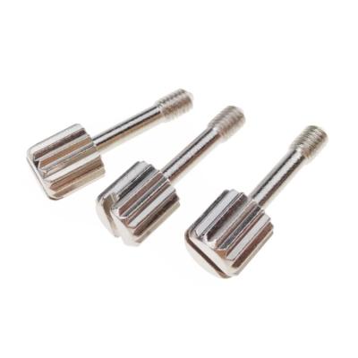 China M3 Brass Captive Panel Screws Nickel Knurled Head Steel Fastening for sale