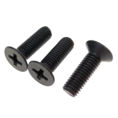 China Matte Black Flat Head Screws Cross Machine Fastener M4 DIN 965 for sale