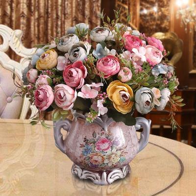 China Events Decoration New Product Ideas 2023 European Style Simulated Flower Dry Silk Flower Plastic Artificial Flowers for sale