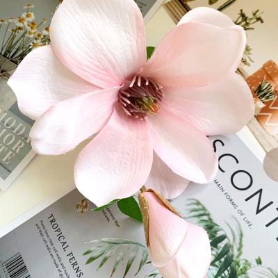 China New Design Events Decoration Artificial Flowers Magnolia White Silk Flower Branches For Wedding Supplies for sale