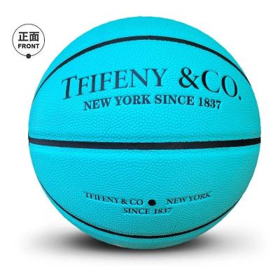 China 2023 Eco-friendly Hot Sale Size 7 6 5 Customize Pattern Fashion Mint Green Basketball Street Ball for sale