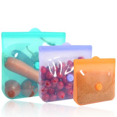 China Microwave Safe Reusable Food Container Zipper Silicone Container Bag Viable for sale