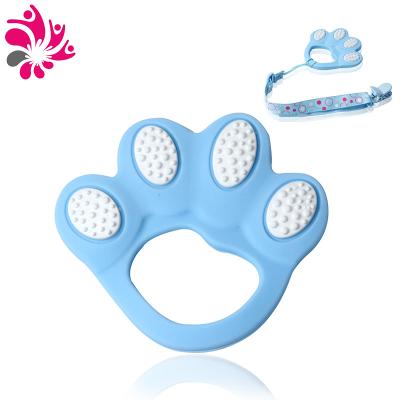 China New Eco-friendly Baby Silicone Tooth Tiger Claw Shape Baby Bite Teether for sale