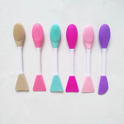 China Reusable Double Sided Facial Face Mask Brush Over Double Ended Silicone Face Mask Clay Mask Applicator for sale