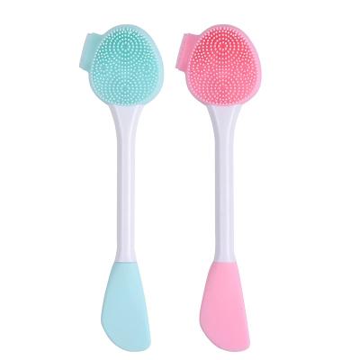 China Double Sided New Design Reusable Bear Shape Silicone Facial Mask Applicator Face Cleansing Brush for sale