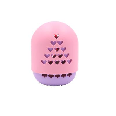 China Portable Custom Soft Silicone Makeup Sponge Holder Beauty Makeup Blender Case Holder Cosmetic Container Private Label for sale