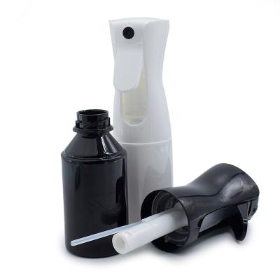 China 2020 New Eco-friendly 200ML 300ML Hair Salon Plastic Continuous Spray Bottles In Black Or White for sale