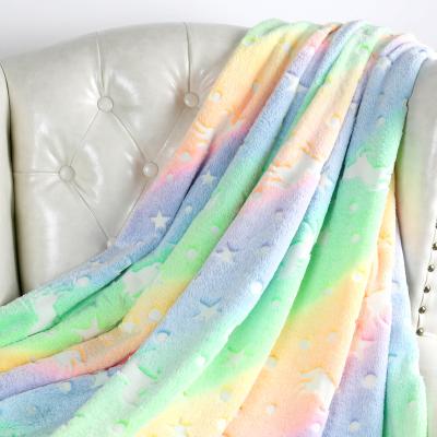 China Anti-Static Glow in the Dark Blanket Unicorns Gifts for Girls Unicorn Party Blankets Luminous Toy Kids Soft Blankets for sale