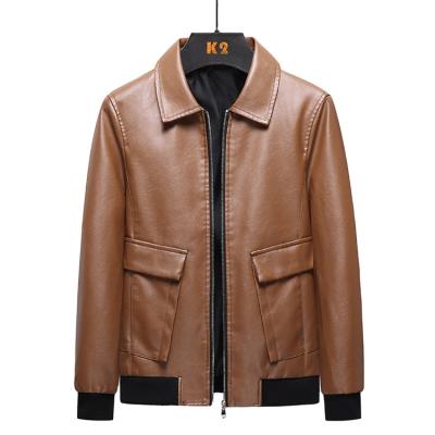 China Fashion regular trench zipper stock leather jackets fur coats 2020 men's motorcycle clothing OEM plus size M-8XL wholesale manufacturing for sale