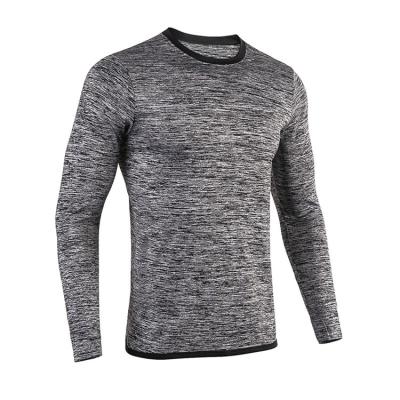 China Custom Print Heather Effect Breathable Quick Dry Anti-Wrinkle Men's Clothing Daily Sports Fitness T-Shirt Long Sleeve Plus Size Oversized OEM for sale