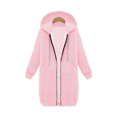 China European American Autumn Winter Women's Clothing Long Sleeve Anti-Static Hooded Sweater Mid Length Women's Winter Coat for sale