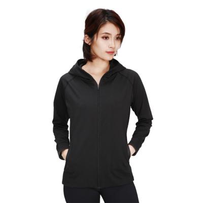 China QUICK DRY yoga running daily outdoor wear sports fitness exercise keep warm hooded women ladies coat long sleeve pocket spring fall for sale