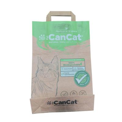 China Bolsas de papel biodegradables de Kraft para Cat Litter Packaging Custom Print en venta