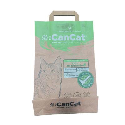 China La aduana biodegradable de papel biodegradable de Kraft Cat Litter Bags 6L 10L imprimió en venta