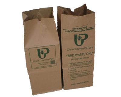 China ISO9001 30 Gallon Paper Leaf Bags Eco Friendly Compostable Paper Trash Bag Double Layer for sale