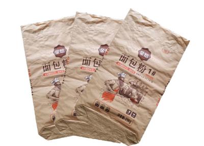 Chine Sacs en papier multi de mur de capacité forte de sac d'emballage de papier de Brown emballage de catégorie comestible à vendre