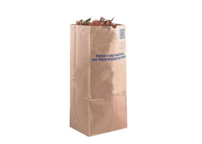 Chine sacs en papier biodégradables de la pelouse 125g/M2 pour les sacs de papier de déchets de pelouse des feuilles CMYK à vendre