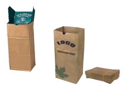 China Douane Logo Lawn Paper Bags 30 Gallon Grote Capaciteit Te koop