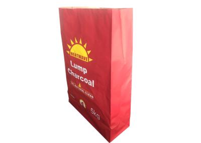 China Sewn Open Mouth Multiwall Kraft Paper Bags 5kg Charcoal Bags Paper Sack for sale