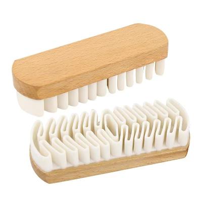 China Wholesale Wooden Shoe Brush Velvet Care Brush Velvet Care Brush Maintenance Decontamination Flannel Suede Shoe Cleaning Brush for sale