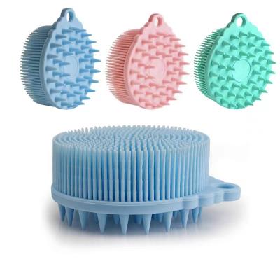 China Relieve Fatigue Soft Silicone Bath And Shampoo Brush Exfoliating Body Scrubber Used In Shower As Head Scrubber for sale