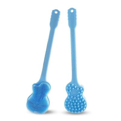 China Relieve Fatigue Bath Massage Shampoo Brush Silicone Long Handle Bath Brush for sale