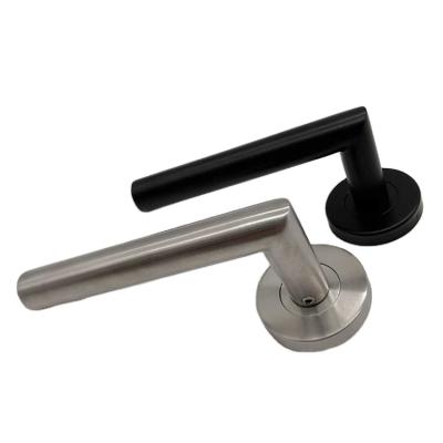 China 201/304 Stainless Steel Door Handle Modern Matte Black Lever Black Door Handle for sale