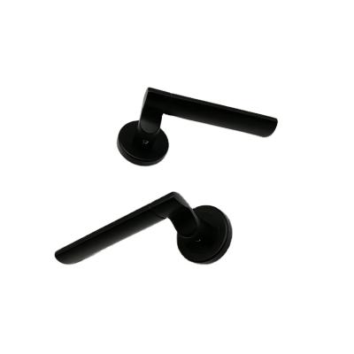 China Modern Lever Handle Set Door Handles Aluminum Door Handle Black For Inerior Door for sale