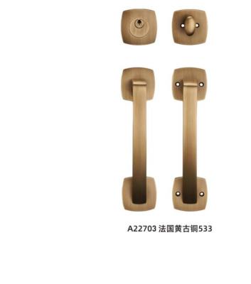 China Wenzhou Door Handle Modern Pure Copper Brass Front Door Handle for sale