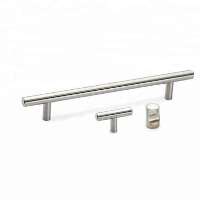 China Modern T Bar SS Color Stainless Steel Kitchen Furniture Drawer Cabinet Handle Pulls For Wardrobe Cupboard for sale