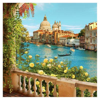 China New Style 5D City Of Lakes Impressionist Landscape Diamond Painting Oil Painting For Living Room Bedroom Home Decoration Painting for sale