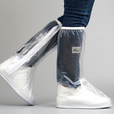 China Recyclable High Quality Fashion Transparent High Knee Covers For Men And Women Non-slip Rain Boots Shoes for sale