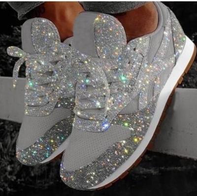 China 2022 Trend Fashion MATERIAL WOMEN BLING ESPADRILLE CASUAL SHOES FREEZE COLOR PLUS SIZE STYLE WALKING SHOES for sale