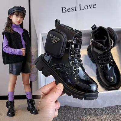 China Flat 2022 the latest new design fashion child dr.marten pocket ankle increasing kids books boy and girl luxury boots for sale