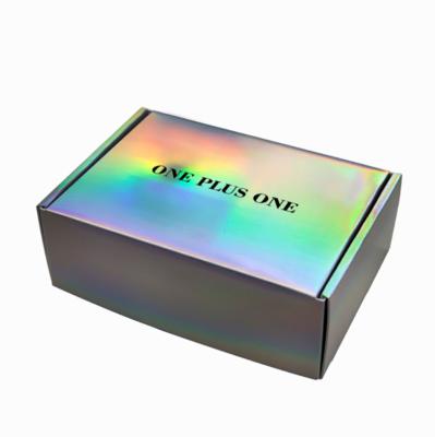 China Holo Plane Logo Material Design Reused Holographic Mailing Box Pr Ad Free Custom Mailing Box Subscription Postage for sale