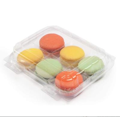 China Biodegradable Wholesale Plastic Transparent Macaron Macaron Boxes 6 Clear Macaron Boxes for sale