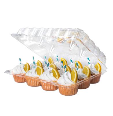 China Biodegradable Wholesale Cupcake Container Boite 8 6 12 Cupcake Box Transparent 4 Hole 4 Cup Cake for sale