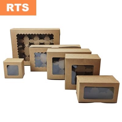 China White Plain 4 Pack Brown Kraft Directly Buy Biodegradable Different Cupcake Boxes 8 2 12 6 for sale