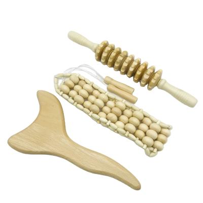 China Lightweight And Easy To Take Away Wood Therapy Massage Tools Lymphatic Drainage Tool Wooden Massage Kit For Body for sale