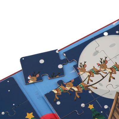 China Eco-friendly Material Magnetic Jigsaw Book Educational Merry Christmas Jigsaw Puzzle For Kid for sale