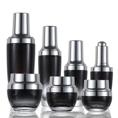 China Eco-friendly Recyclable Glass Products OEM Cosmetics Packaging 30ml Frosted Dropper Bottle Serum Cosmetic Dropper Bottle With Black Dropper for sale