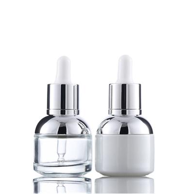 China Eco-friendly Recyclable High Quality Square Round White Clear Glass Dropper Bottle With 15ml 30ml for sale