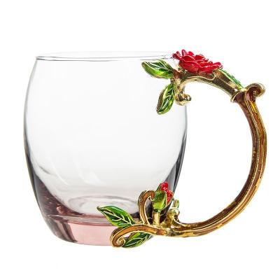 China Viable Hot Sale Stocked Shatterproof Double Wall Glass Mug Luxury Glass Tea Cup For Party Office Home Restaurants for sale