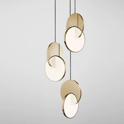 China Ring Led Lights Modern Geometric Nordic Hanging Lamp Circle ECLIPSE Pendant Light Bedroom Decorative Indoor Pendant Lighting for sale