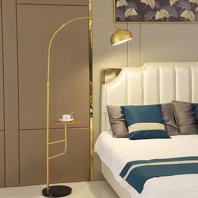 China Modern Nordic living room sofa lamp simple gold bedroom bedside lamp creative foot switch for marble light floor lamp for sale