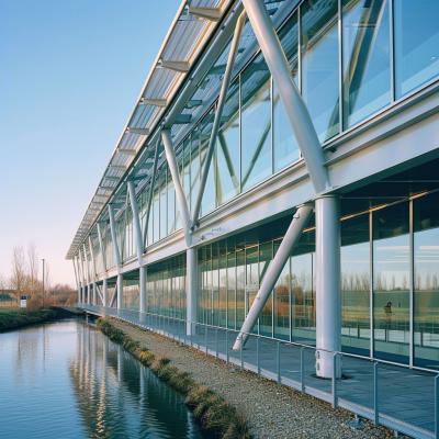 China Elegante glazen gordijnwand met aluminiumprofiel voor uw staalconstructie Te koop